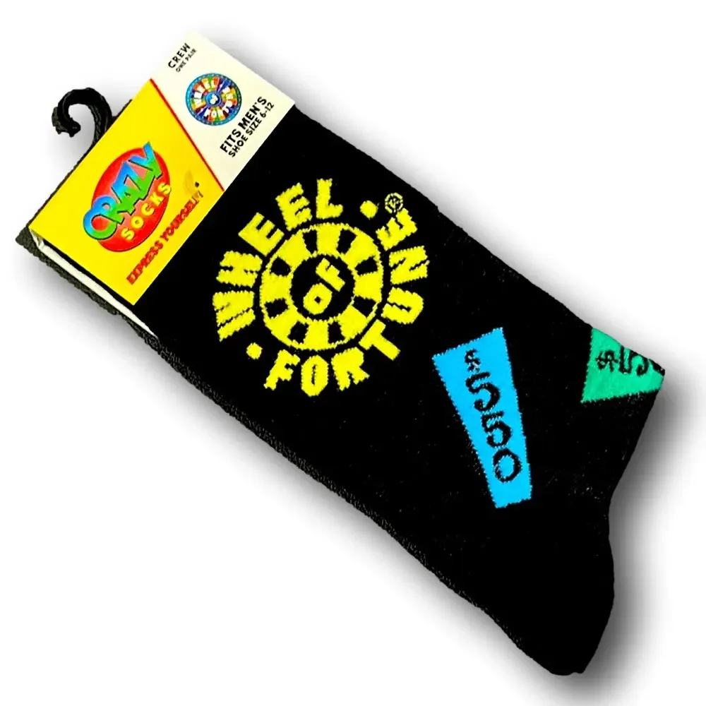 3/$20 Wheel Of Fortune Game Show Funny Novelty Crew Socks - NWT